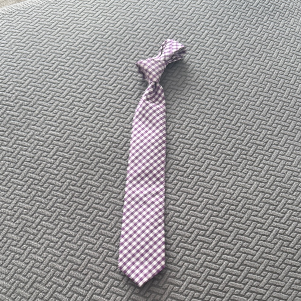 The Tie Bar Lavender Checkered Cotton Tie, like new  (2.5”)